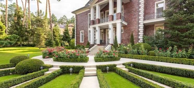 a home with a beautiful garden